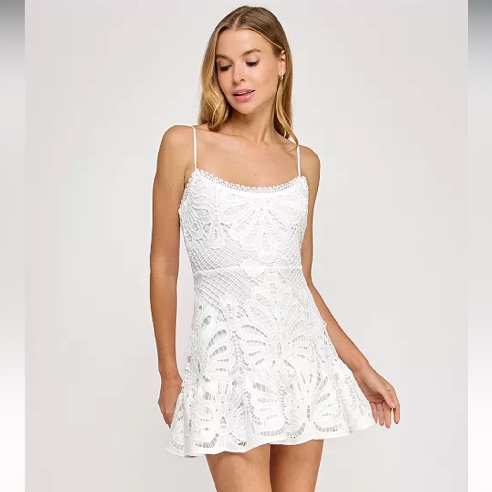 Alex & Sophia “Floral Lace Mini Dress”